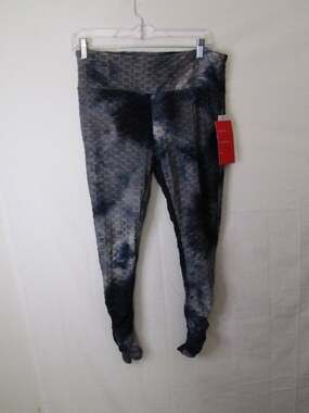 Hot Kiss NWT Textured Honeycomb Scrunch Butt Leggings Size Large Tie Dye